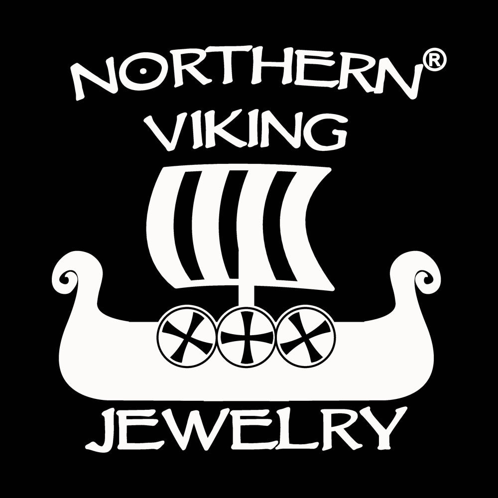 Northern Viking Jewelry® 925-Silber Vegvisir Axtkopf-Anhänger